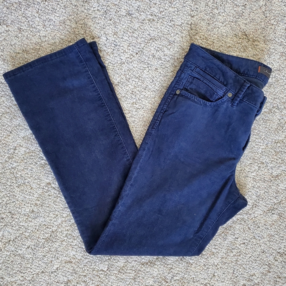 Christopher blue Navy Corduroy high waist jeans pants straight leg